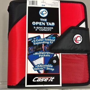 Case It Red Velcro Binder NWT 2 inch binder School Supplies